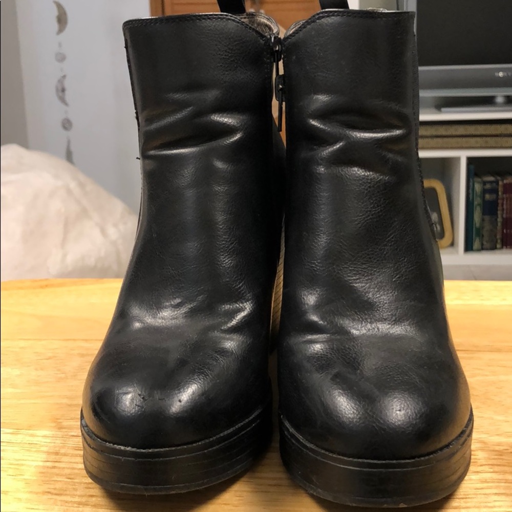 Black Leather Booties